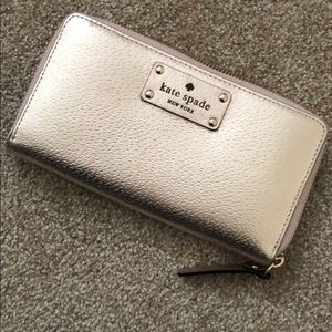 Kate Spade long wallet - metallic champagne color